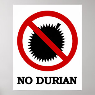NO Durian Tropical Fruit Sign