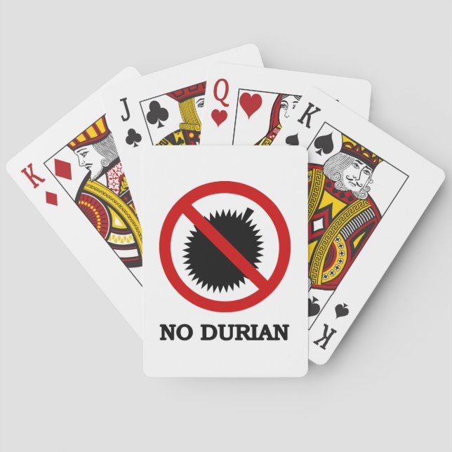 NO Durian Tropical Fruit Sign Playing Cards (Back)