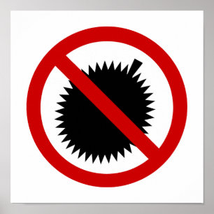 NO Durian Tropical Fruit ⚠ Thai Sign ⚠