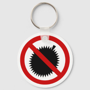 NO Durian Tropical Fruit ⚠ Thai Sign ⚠ Keychain