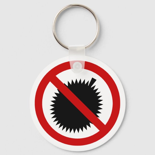 NO Durian Tropical Fruit ⚠ Thai Sign ⚠ Keychain (Front)