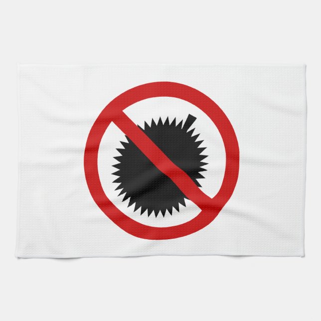 NO Durian Tropical Fruit ⚠ Thai Sign ⚠ Kitchen Towel (Horizontal)