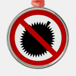NO Durian Tropical Fruit ⚠ Thai Sign ⚠ Metal Ornament