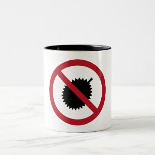 No Durians (1) Sign, Singapore Two-Tone Coffee Mug