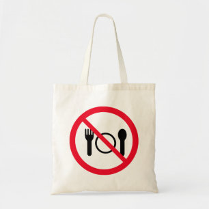 No Eating Red Circle Sign Budget Tote Bag