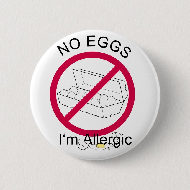 No Eggs 2 Inch Round Button (Front)