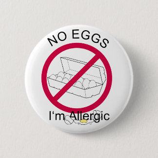 No Eggs 2 Inch Round Button