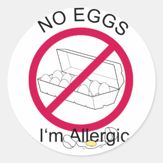 No Eggs Classic Round Sticker