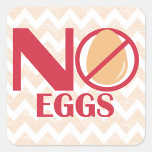 No Eggs Food Allergy Alert Stickers