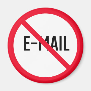 No Email   Red Circle Sign   Magnet