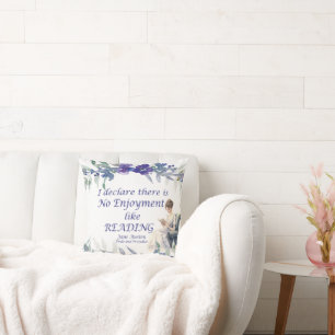No Enjoyment Like Reading Quote Throw Pillow