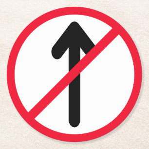 No Entry Circle Road Sign   Custom Round Coasters
