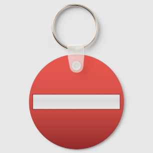 No entry road sign keychain