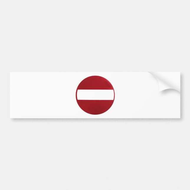 No Entry Sign Bumper Sticker (Front)