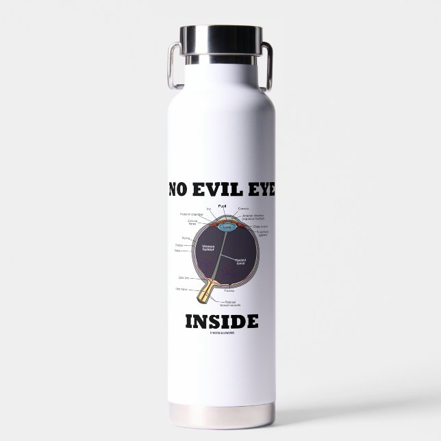 No Evil Eye Inside Anatomical Eyeball Humour Water Bottle (Front)