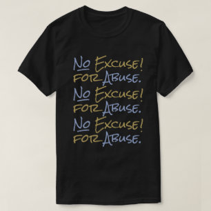 No Excuse for Abuse Men's Empowering Support Black T-Shirt