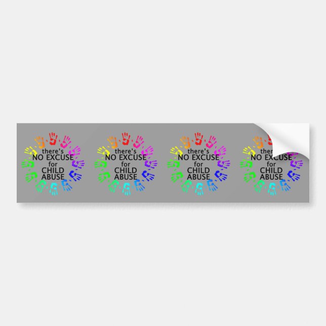 No Excuse for Child Abuse Bumper Sticker (Front)