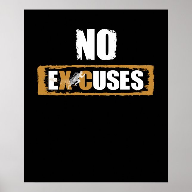 No Excuses Cross Country Track And Field Running Poster (Front)