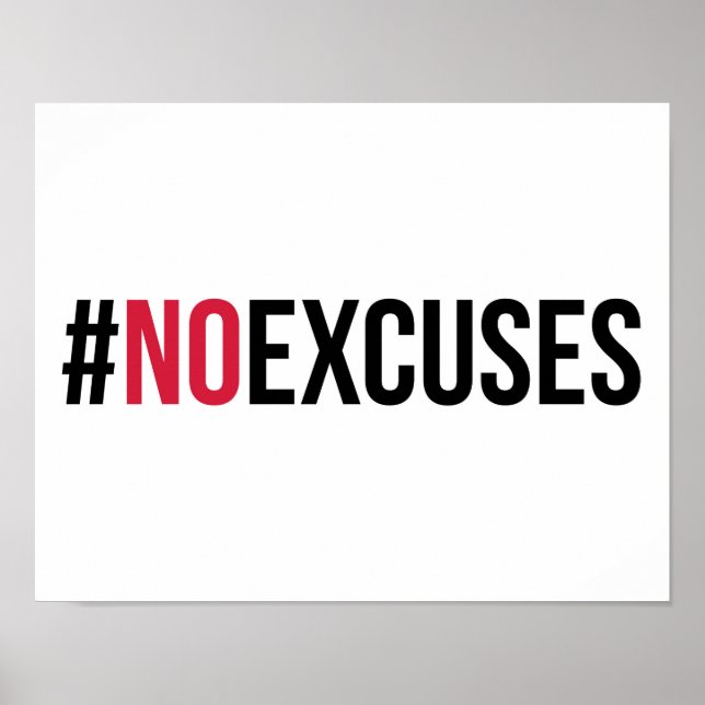 No Excuses Gym Quote Poster (Front)
