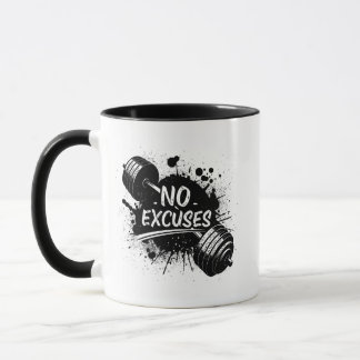 No Excuses Mug – Bold Motivational Coffee Cup