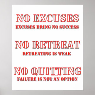 No Excuses. Poster