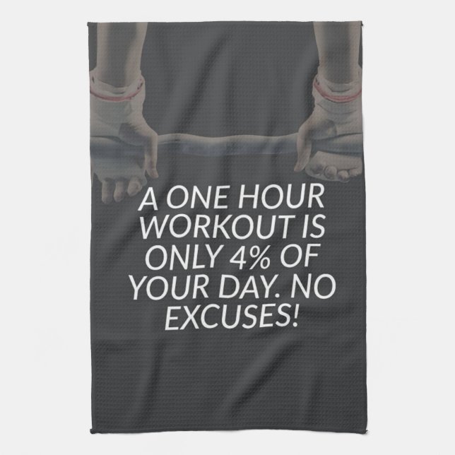 No Excuses - Workout Motivational Kitchen Towel (Vertical)