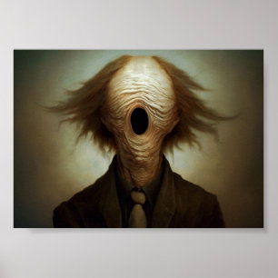 No Face Horror Portrait Poster