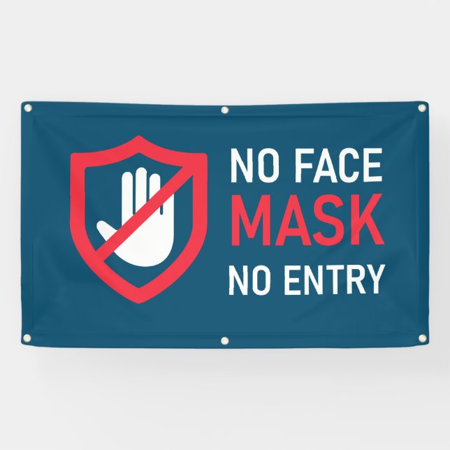 No Face Mask No Entry Banner (Horizontal)