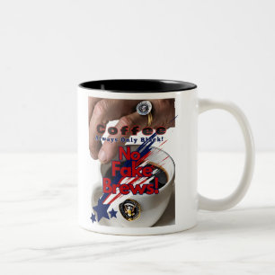 No Fake Brews! Black Coffee Seal of Approval! Two-Tone Coffee Mug