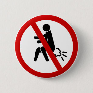 NO Farting ⚠ Funny Thai Toilet Sign ⚠ 2 Inch Round Button