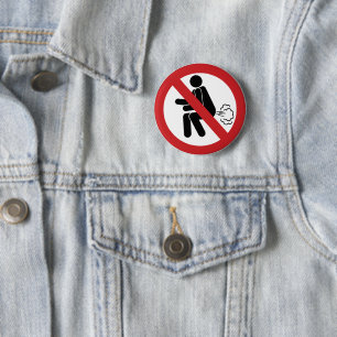 NO Farting ⚠ Funny Thai Toilet Sign ⚠ 2 Inch Round Button