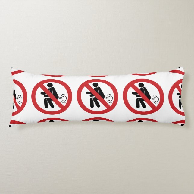 NO Farting ⚠ Funny Thai Toilet Sign ⚠ Body Pillow (Front)