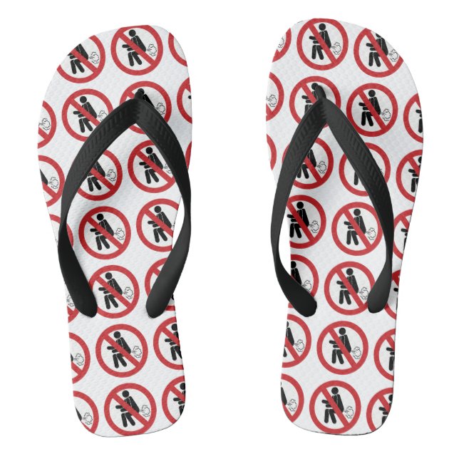 NO Farting ⚠ Funny Thai Toilet Sign ⚠ Flip Flops (Footbed)