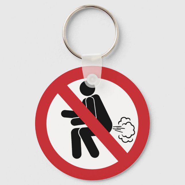 NO Farting ⚠ Funny Thai Toilet Sign ⚠ Keychain (Front)