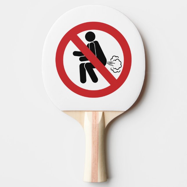 NO Farting ⚠ Funny Thai Toilet Sign ⚠ Ping Pong Paddle (Front)