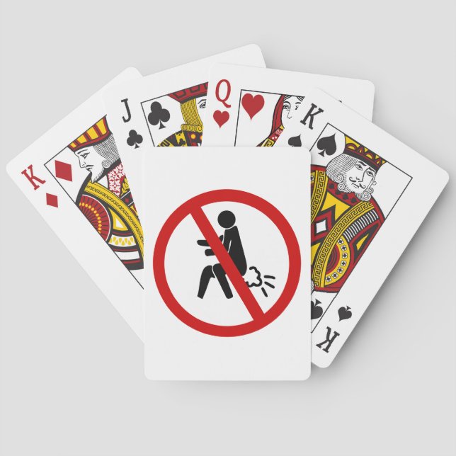 NO Farting ⚠ Funny Thai Toilet Sign ⚠ Playing Cards (Back)