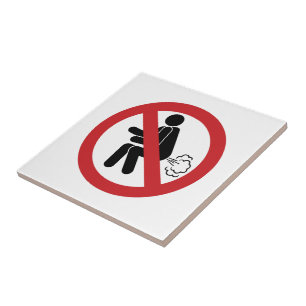 NO Farting ⚠ Funny Thai Toilet Sign ⚠ Tile