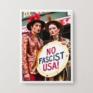 No Fascist USA  Protest Button