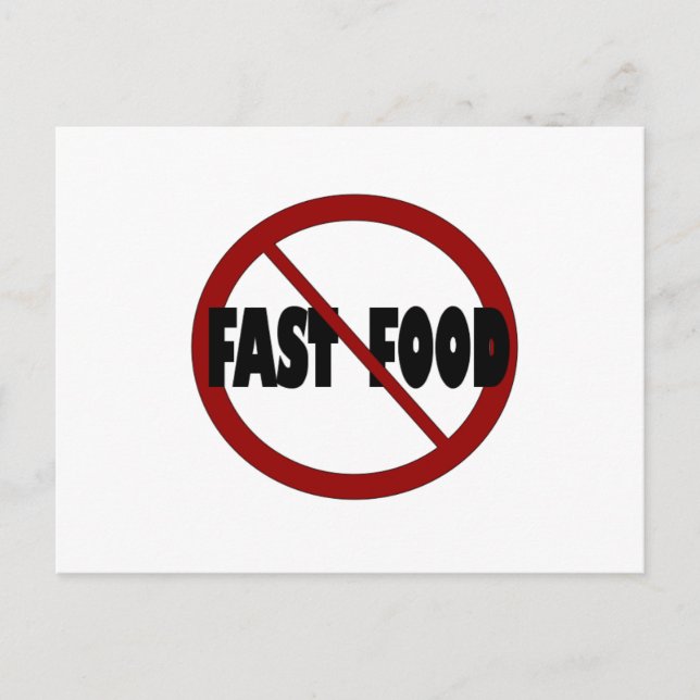 No Fast Food Postcard (Front)