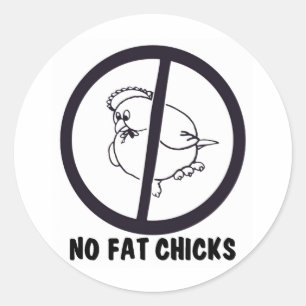 NO-FAT-CHICKS-0995 CLASSIC ROUND STICKER