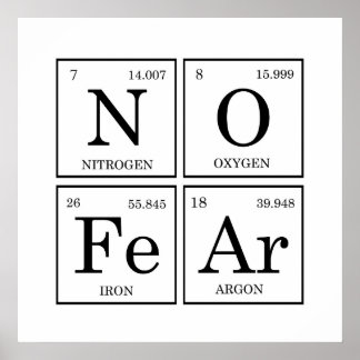 No Fear Elements Periodic Table Poster