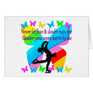 NO FEAR JUST FAITH FIGURE SKATING BUTTERFLY DESIGN