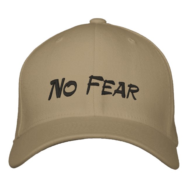 No Fear Logo Tan Baseball Casquette (Devant)