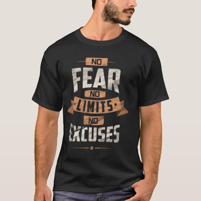 No Fear" Unisex Printed Oversized Classic T-Shirt (Front)