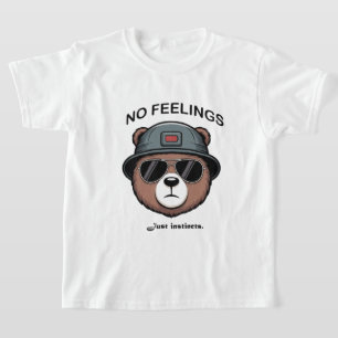 No Feelings, Just Instincts – Tough Bear Graphic T-Shirt