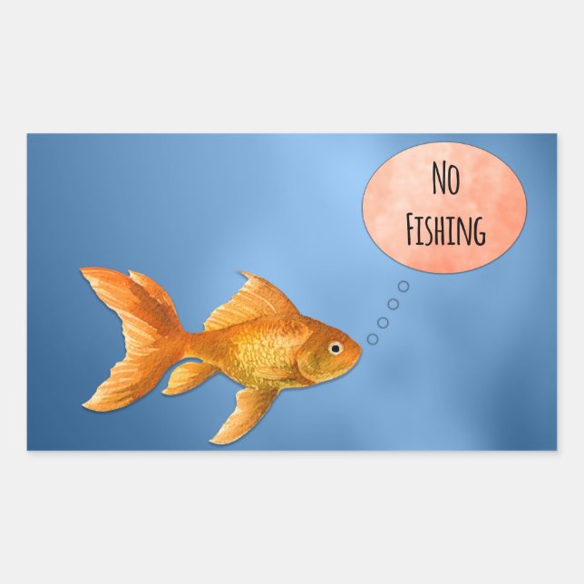 No Fishing Goldfish Sticker (Front)