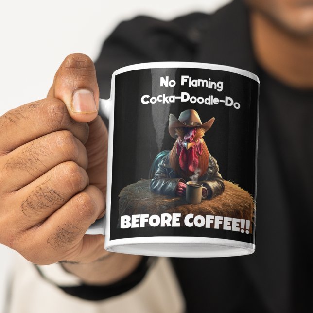 No Flaming Cocka-Doodle-Do Large Coffee Mug (Creator Uploaded)