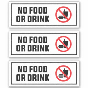 No Food Or Drink Pack of 3