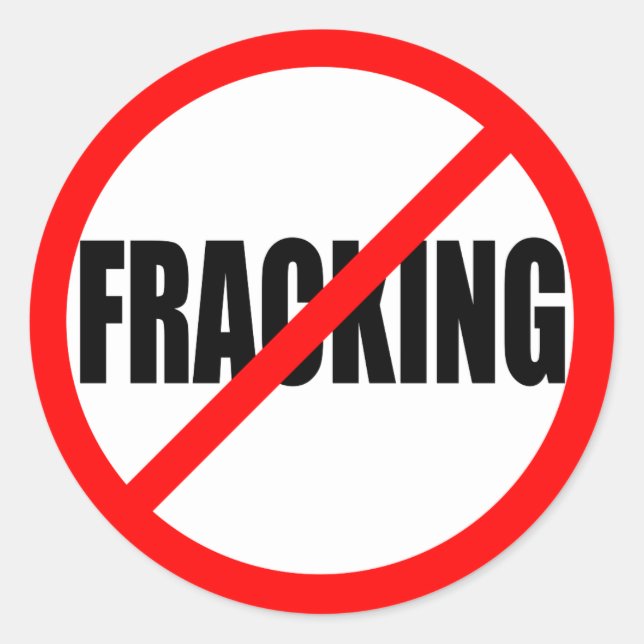 "NO FRACKING" CLASSIC ROUND STICKER (Front)