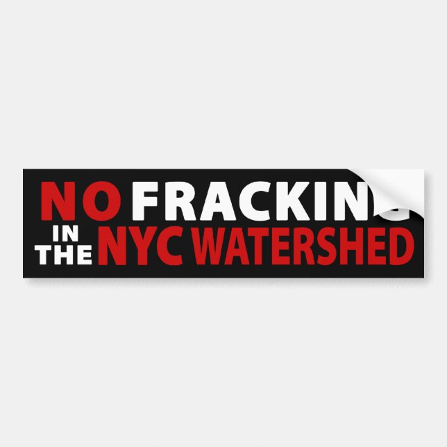 No Fracking NYC Watershed Bumper Sticker (black) (Front)